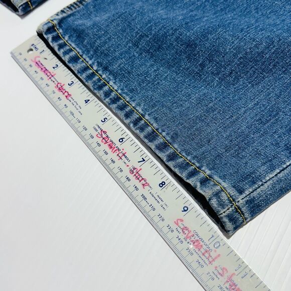 Etica Stanton Jeans Women's 30 Blue Denim Relaxed Fit Button-Fly Wide-Leg NWT - Picture 10 of 10